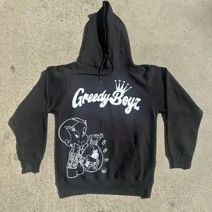 GreedyBoyz Hoodie Sweaters Menswear Cotton Print