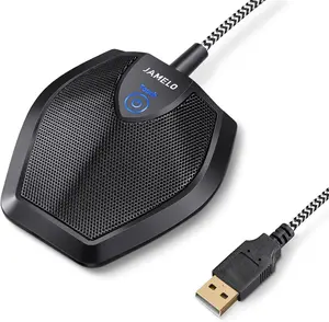 JAMELO USB Microphone, Plug & Play Desktop Computer Microphone, Mute Button with LED Indicator Noise Reduction,Compatible with Mac OS X Windows PC Computer