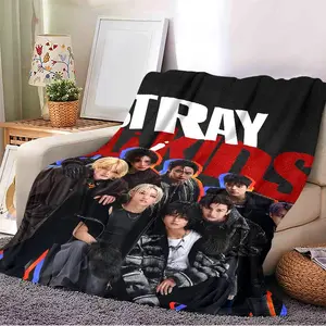 Ultra Soft Flannel Blanket, Skz Theme Design, Personalized Edges, Custom Flannel Blanket, Large Bedspread, Sofa Movie Blanket, Air Conditioning Warm Camp Blanket, Flannel Throw Blanket