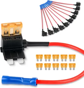 Nilight 12V Car Add-a-Circuit Fuse TAP Adapter with 5 Amp Standard APR ATO ATC Blade Fuse Set for Cars Trucks Boats, Multicolor, Pack of 10 Car Lighting Accessories Car Inverter