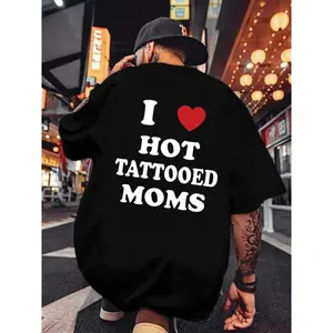 I Love Hot Tattooed Moms Shirt, Menswear, I Love Mom Shirt, Funny Tattoo Mom Tshirt, Unisex Short Sleeve Tee