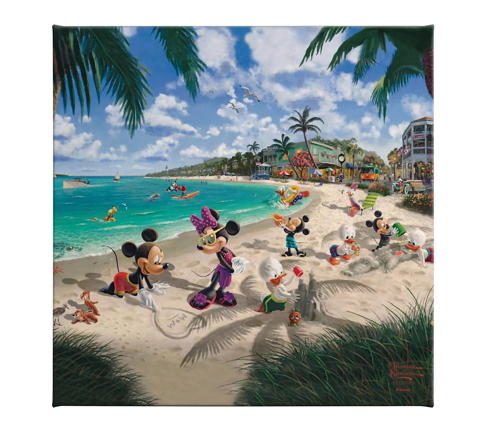 Thomas Kinkade Mickey & Minnie in Florida 14x14Gallery Wrap