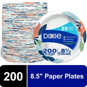 200 Count Disposable Paper Plates 8.5" Multi-Color 200 Count Disposable Paper Plates 8.5" Multi-Color