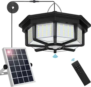 Aqonsie 288LED Solar Shed Light – Motion sensor pendant w/ 5 modes & remote for indoor/outdoor use, daytime on