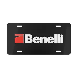 Benelli Black License Plate, Decorative Vanity Plate, Car Truck Front Tag, Gift for New Driver, Car Accessories, 12 inch x 6 inch