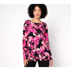 Dennis Basso Printed Italia Knit Floral Tunic