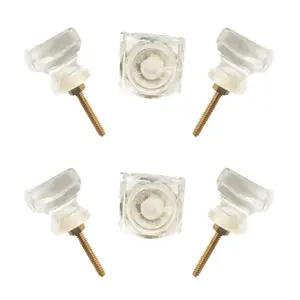 Chic Clear Square Crystal Knobs (6 Pack) - Large & Small, Modern Cabinet Pulls – CDNY
