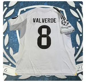 25 26 Home White number 8 Short sleeve Soccer jersey