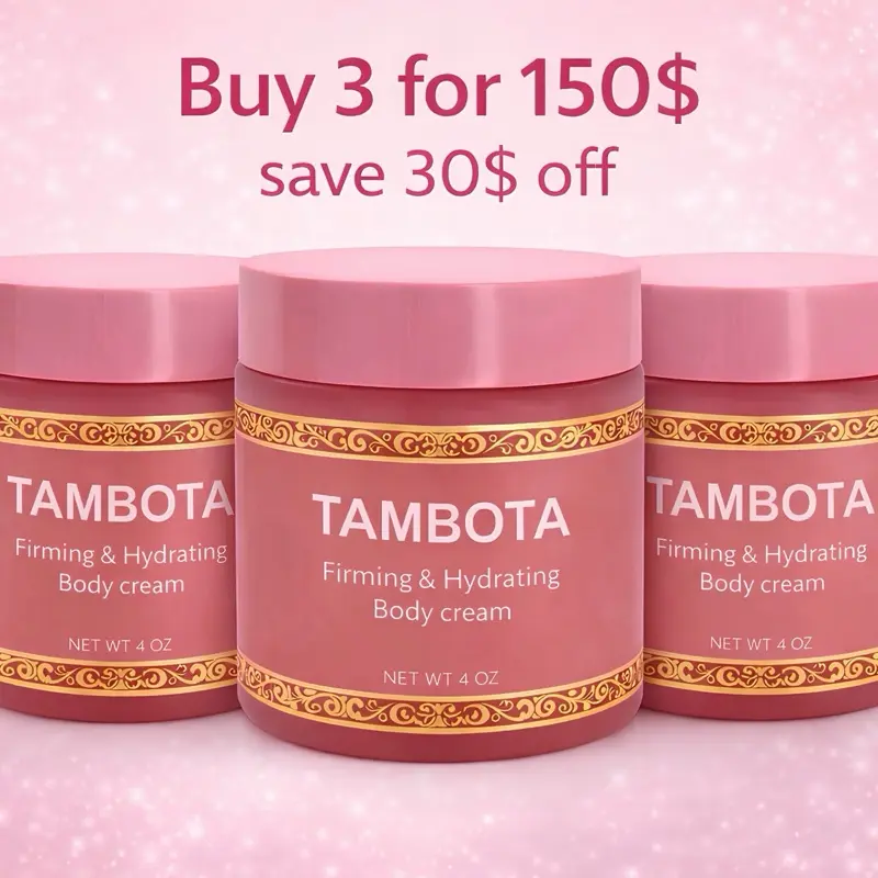 Tambota Firming & Hydrating Body Cream 4 oz 3 Pack for Soft & Smooth Skin Care Moisturize Moisture Aloe Vera Hydrate Skin Repair Daily Moisturizing