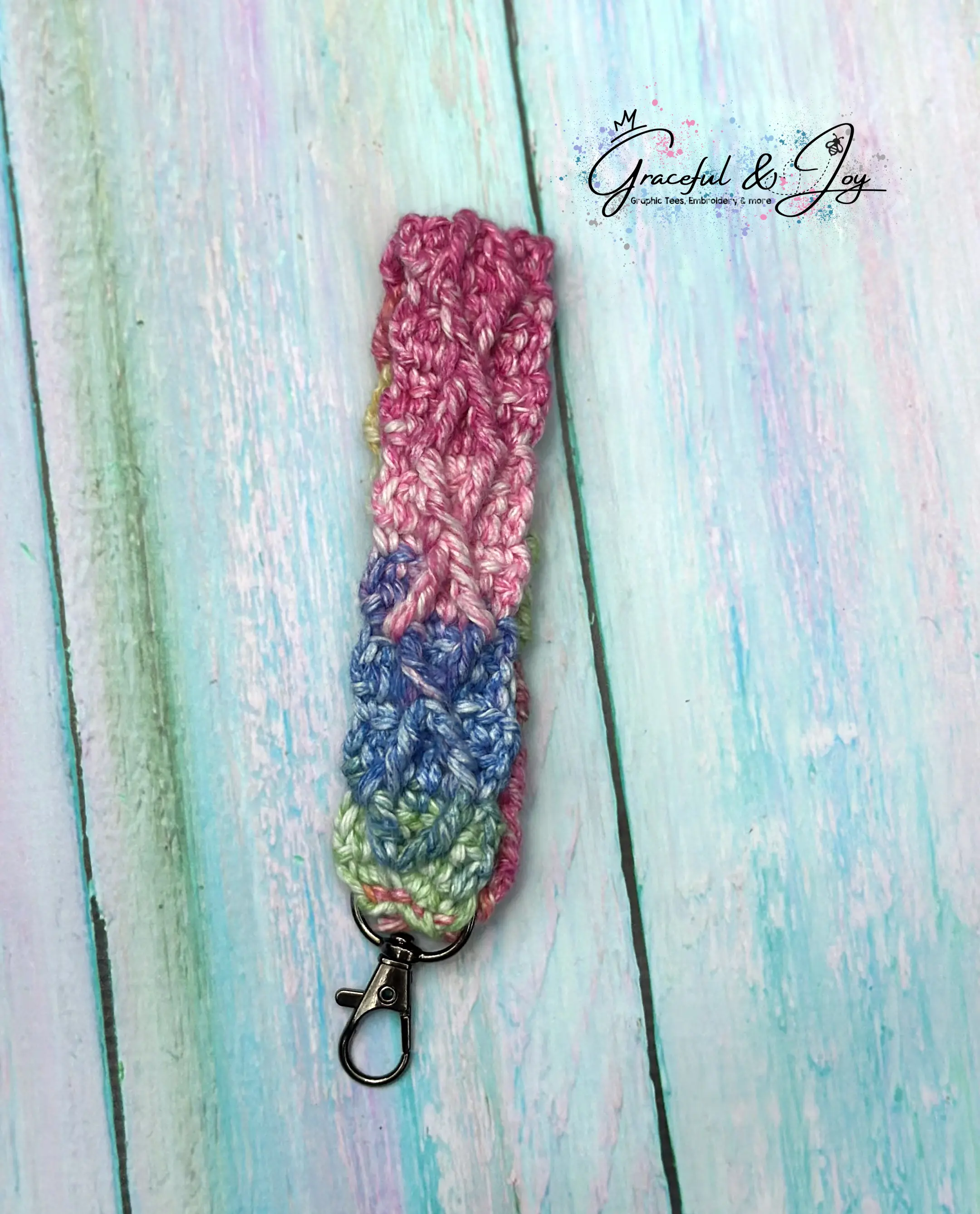 Handmade Crochet Wristlet Keychain