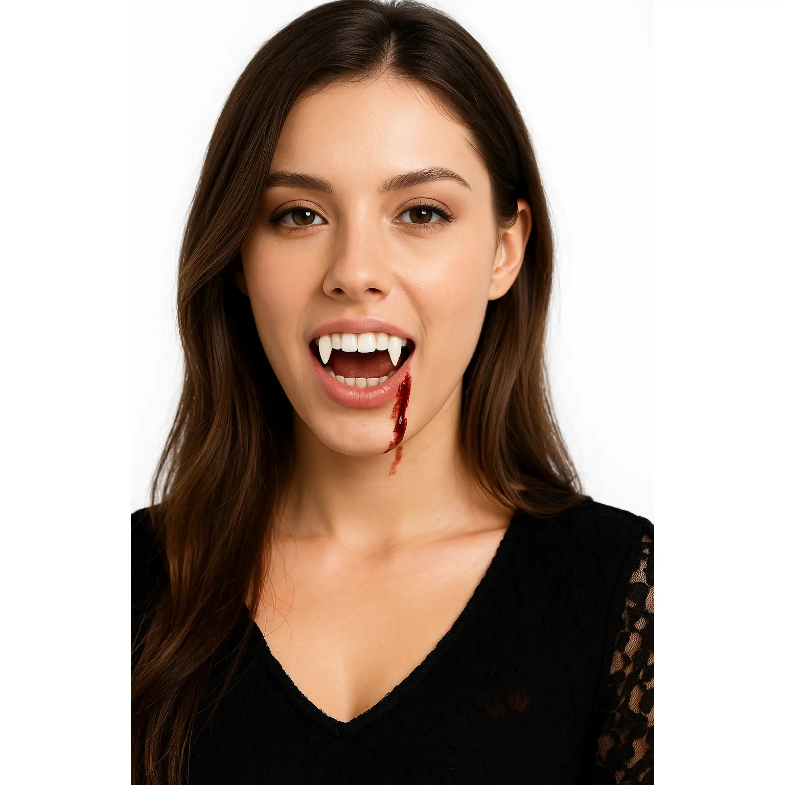 Realistic Vampire Fangs with Putty Kit for Halloween
