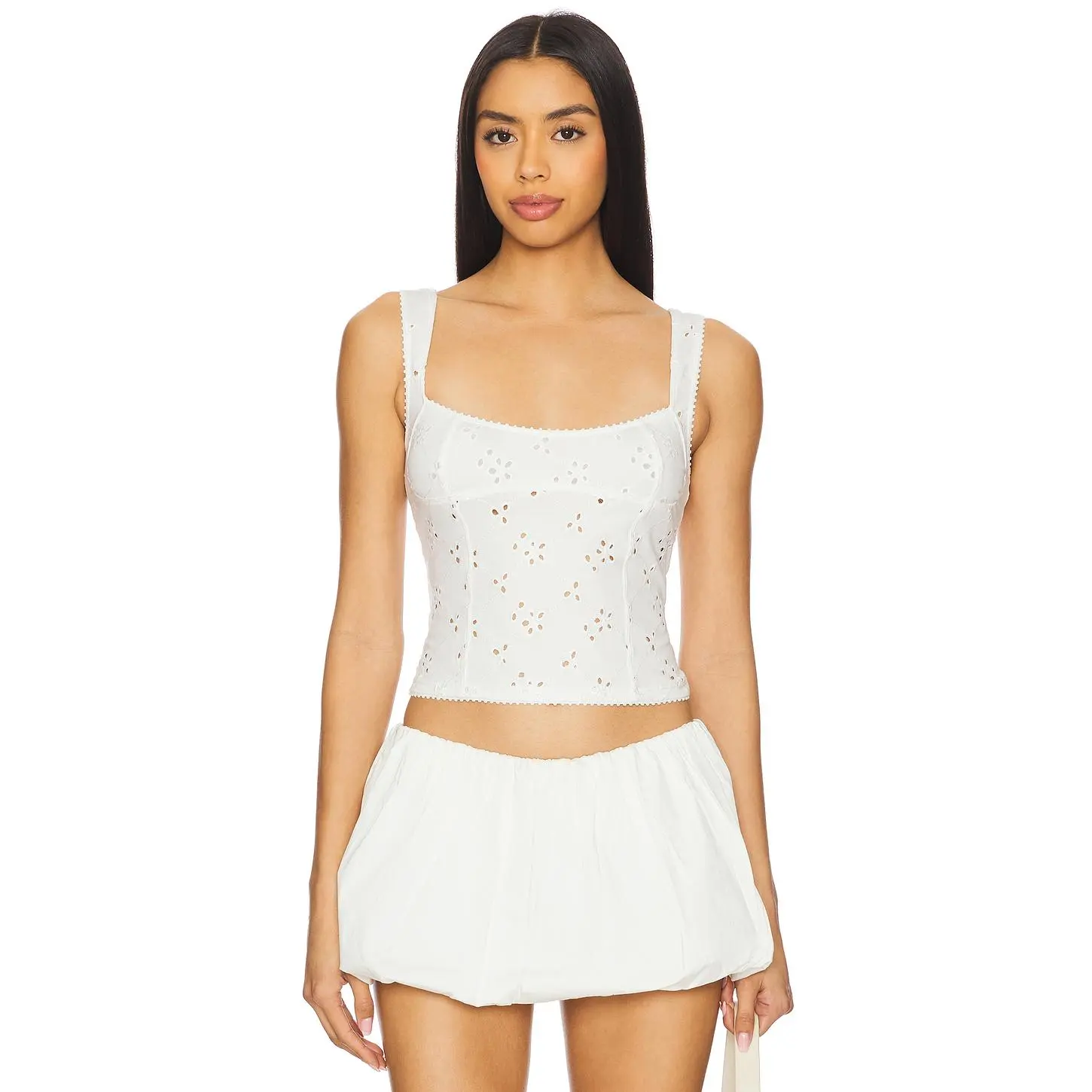 Free People Full Bloom Eyelet Cami in Ivory