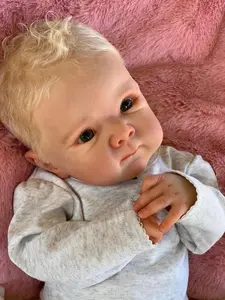 Reborn Baby Dolls Bettie 18 Inch Soft Body Realistic Baby Doll Girl Lovely Awake Blond Curly Hair Girl Bebe Reborn Real Life Baby Dolls for Kids Age 3+ Collectors