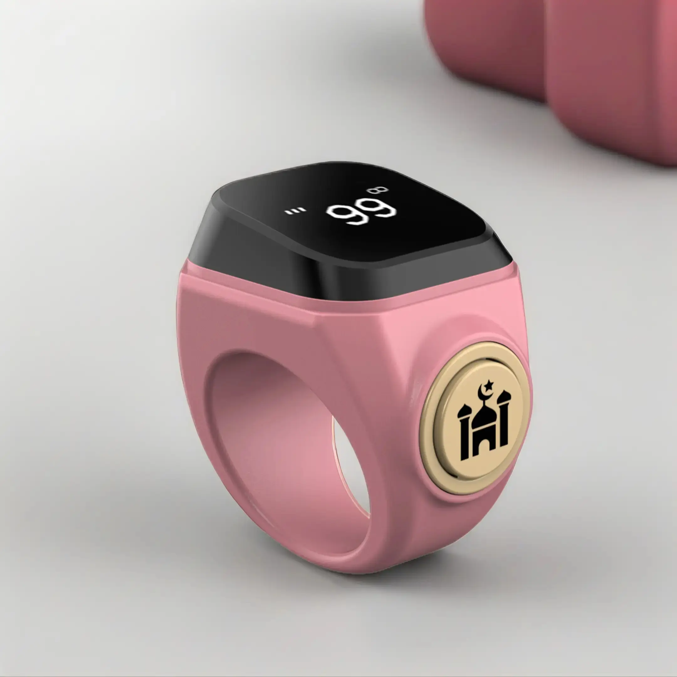 Digital Tasbih Counter Ring with Four Digit Display, Simple Modern Design, APP Connection, Waterproof, Tasbeeh Counter, for Muslim Islamic Prayers Daily Worship