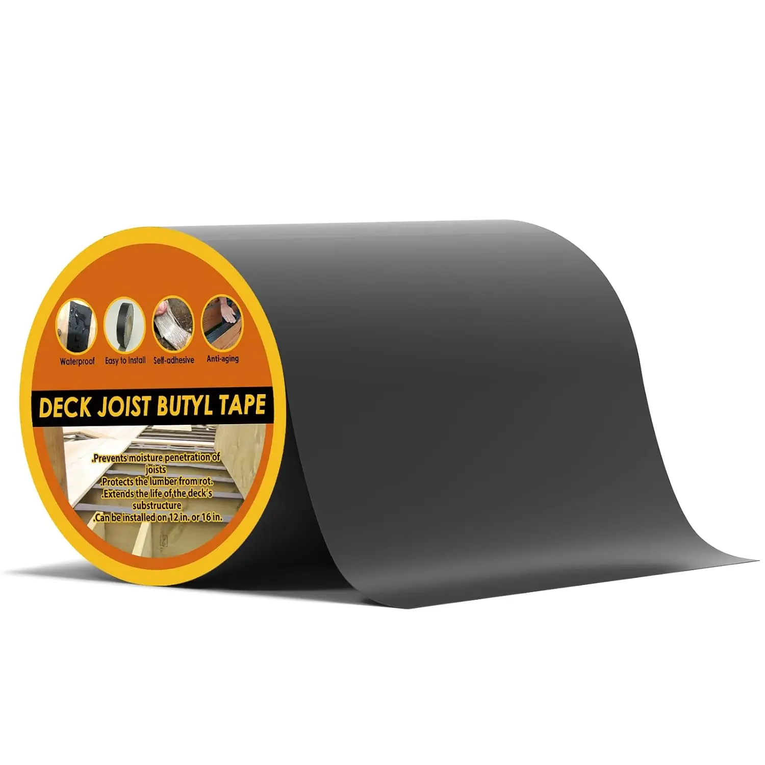 Deck Joist Butyl Tape 6" x 50' Weather Resistant Self Adhesive Joist Tape for Beams & Joists Anti Decking Tape 1 Pack