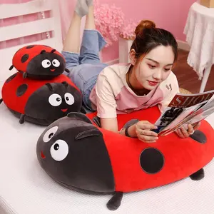 Kawaii Insect Plush Toy Stuffed Soft Red Ladybug Bee Doll Huggable Pillow Room Decor Back Cushion Cute Children Birthday Gifts