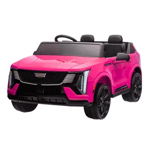 Gaomon Pink 24V 2-Seater Cadillac Kids' Ride-On Truck - Electric Vehicle with Parent Remote Control, Smooth Start, Bluetooth Music, LED Lights (Ages 3+)