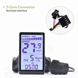 M5 Sm7pin Electric Bicycle Wired Display, Waterproof Controller Connection for Uart 2 Protocol, High-Quality E-Bike Accessory