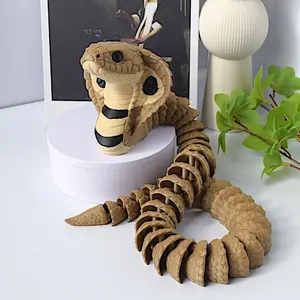3D Printed Snake Jointed Model, Realistic Poseable Figurine Craft, Articulating Figurines, Creative Cross-Border Decorative Piece, Unique Snake Design, Collectible Figure Decor