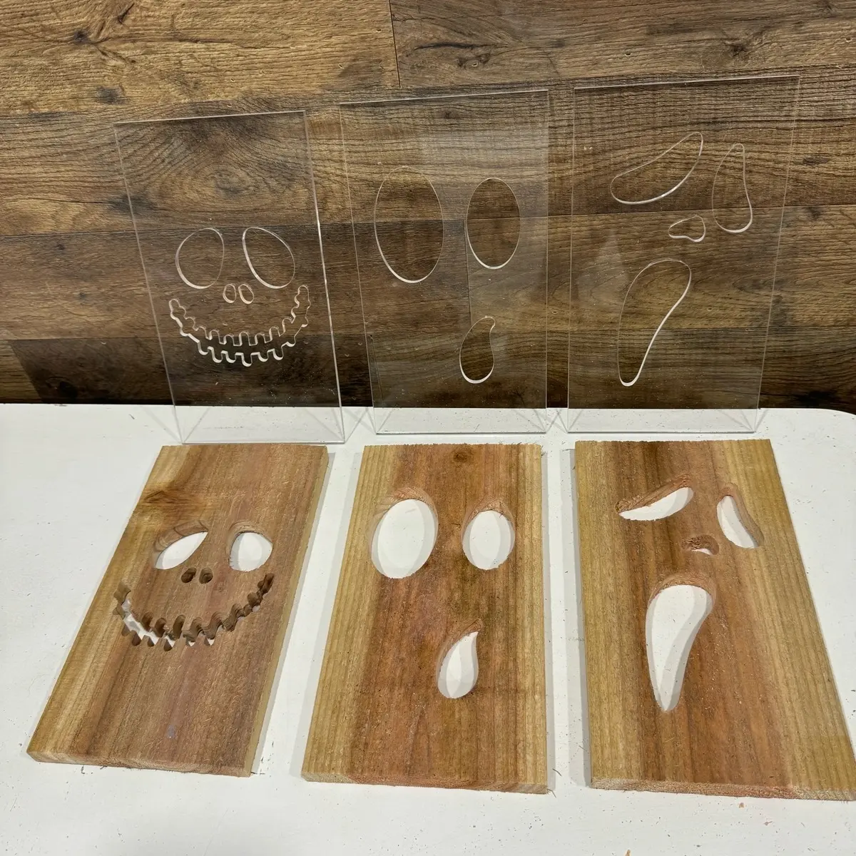 3 Pack Spooky - Acrylic Template Only - Jack-o-lantern