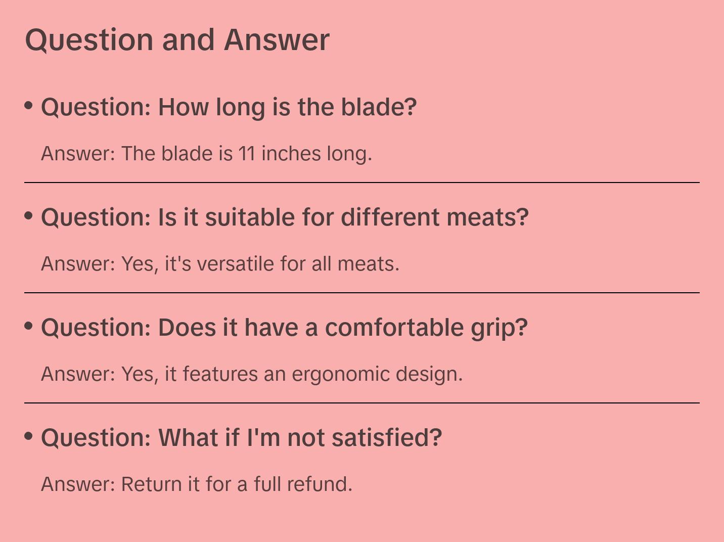 Brisket Slicing Knife - Ultra Sharp Premium 11-Inch Stainless Steel Carving Knife MAIRICO Brisket Slicing Knife - Ultra Sharp Premium 11-Inch Stainless Steel Carving Knife MAIRICO