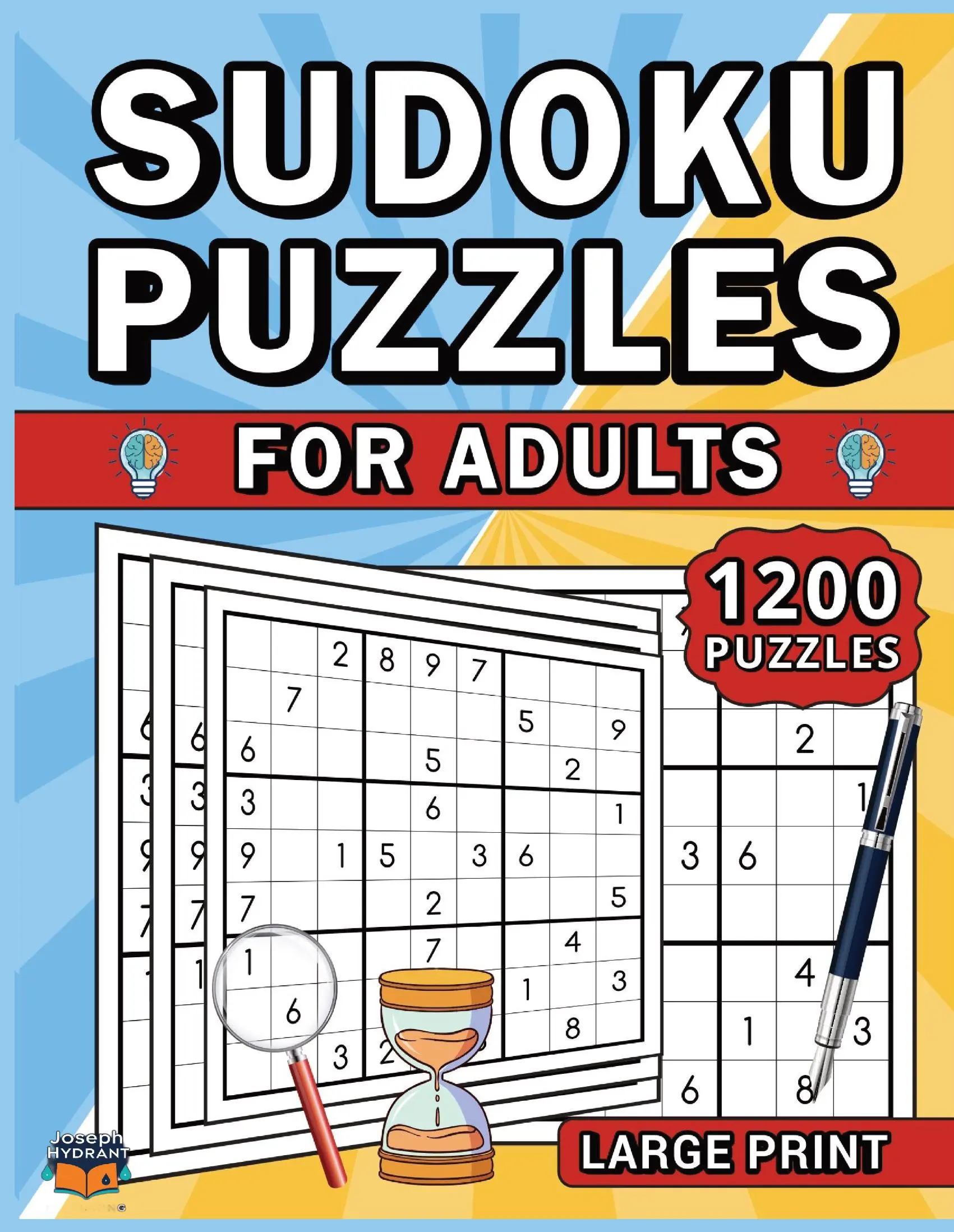 Large Print Sudoku Puzzle Book for Adults (12+ Years), 1200 Beginner-to-Hard Progression Puzzles, 8.5"x11", Easy Brain Challenge, Logic-Enhancing Relaxation Aid, Ideal Senior Gift