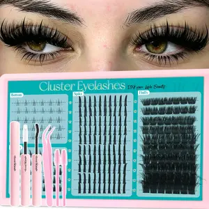 DIY 4 Style Fluffy Lash Clusters, Long 10-19 mm Lash Spikes D Curl Structure for Lower Eyelashes, Reusable Bottom Lash Clusters, Volume Individual Lashes DIY Spiky Manga Lash Extensions, Thick  Lashes