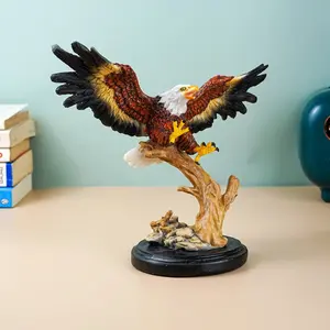Realistic -Tailed Eagle Figurine, Resin Wing Texture, Stable Tree Stump Base, Natural Color Transition, Home Office Decor, Home Decor Ornaments