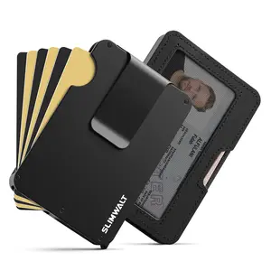 Minimalist Ultra Thin Wallet for Men, Fan-out Pop-Up Card Holder with Money Clip, RFID Blocking Slim Wallet with ID Window, Everyday Carry, Perfect Gift Idea