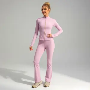 【2026 S/S New】 Minimalist Women's Tracksuit Soft Brushed Women's Sporty Jacket, with Spandex Power Fit for Workout & Yoga, Thumbholes Design, Casual Wear for Women,  Airlayer Fabric & High Elasticity - 6 Color Options
