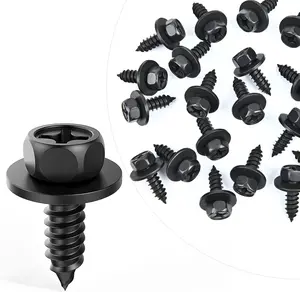 Nilight 25Pcs Hex Head Screw Bolt Fit for 6mm holes Bumper Cover Splash Shield Mud Guard Screw Bolt Replacement for Toyota Avalon Camry Corolla Scion Lexus 90159-60498