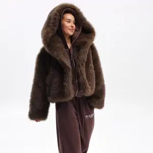 [Mob Wife Aesthetic] Premium Faux Fox Fur Coat for Women |   Luxury Hooded Winter Jacket |   Ultra Soft Fluffy Shaggy Fur Parka - Chic Winter Streetwear Outfits