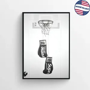 [Canvas Material With Frame] Hypebeast Boxing Poster, Black And White Poster, Classic Sports Poster To Suit Your Living Space