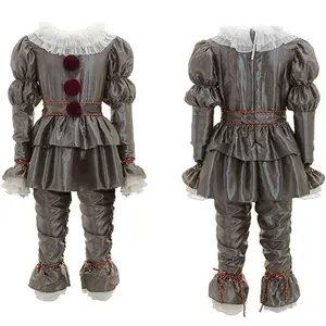Scary Clown Halloween Costume  Cosplay Party Outfit Full Set Adults guy pennywise cosplay Menswear Clothing Man Plain