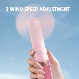 1Pcs USB Rechargeable Personal Foldable Handheld Mini Pocket Fan Household Outdoor Brushless Motor