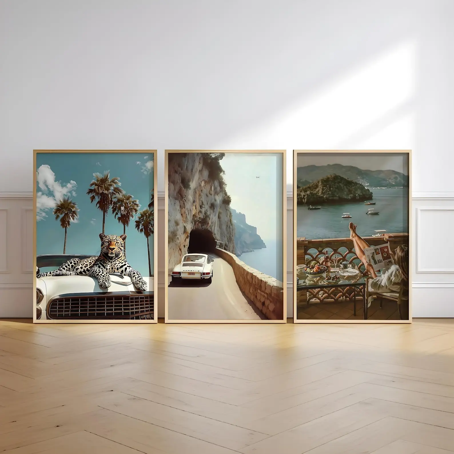 Vintage fashion poster set of 3 prints luxury printable wall art fashion designer posters hypebeast room decor european summer travel prints