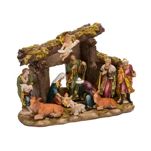 Nativity Set With 11 Figures and Stable