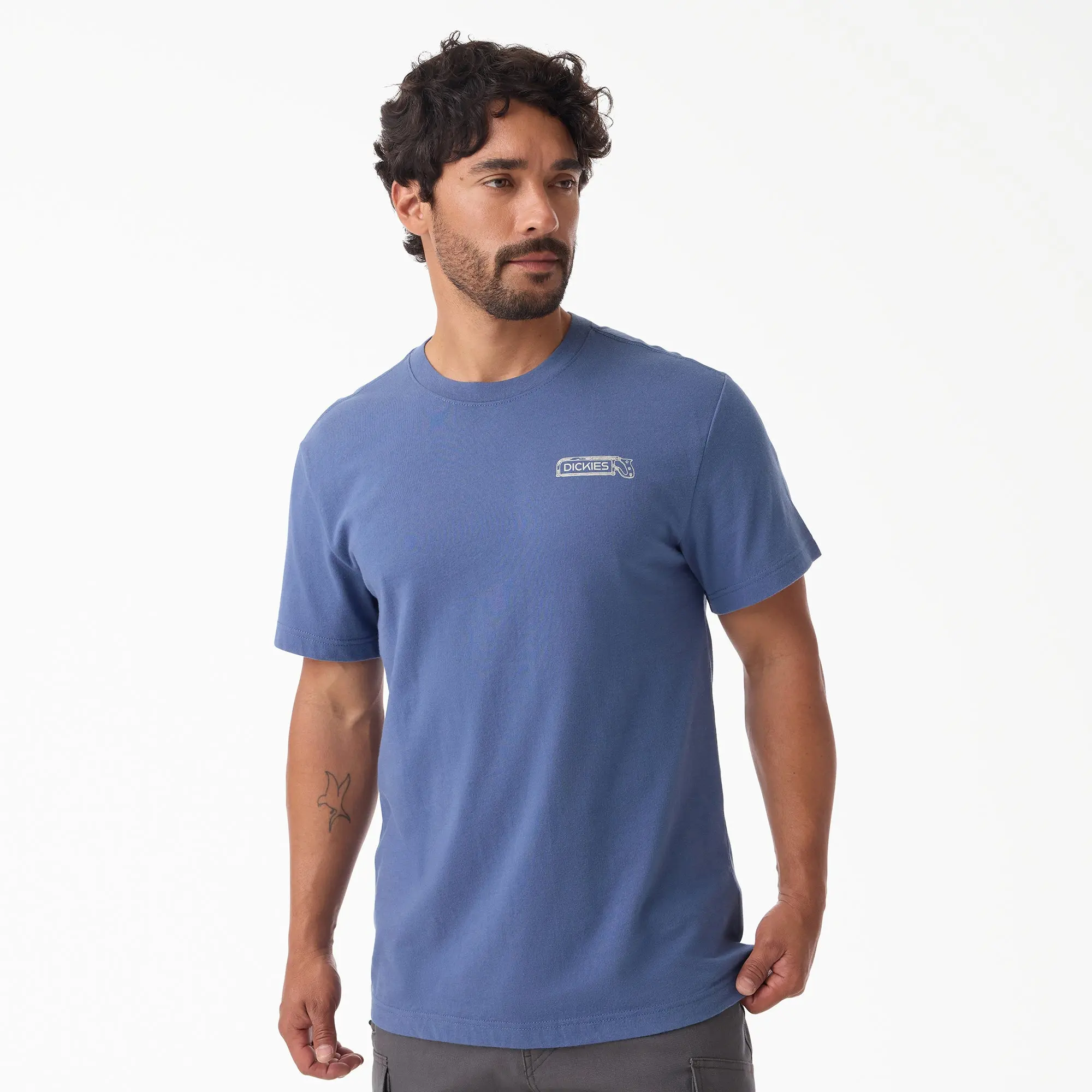 Dickies Men's Construction Crew Short Sleeve Graphic T-Shirt, 100% Cotton Graphic Print, Workwear Style Casual Breathable