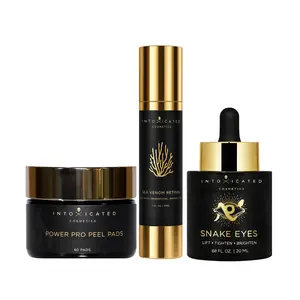Intoxicated Cosmetics Professional Skincare Bundle with Sea Venom Retinal, Snake Eyes, and Power Pro Peel Pads for Advanced Anti-Aging and Firming
