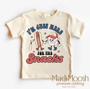 Youth and Adult I'm Just Here For The Snacks Baseball Shirt - Baseball Toddler Tee - Cute Baseball Season Kids Shirt - Kids Shirt