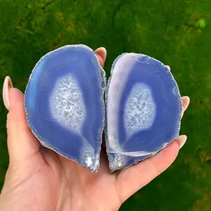 Agate Geode Blue Purple Polished & Dyed | Great Quality From Brazil