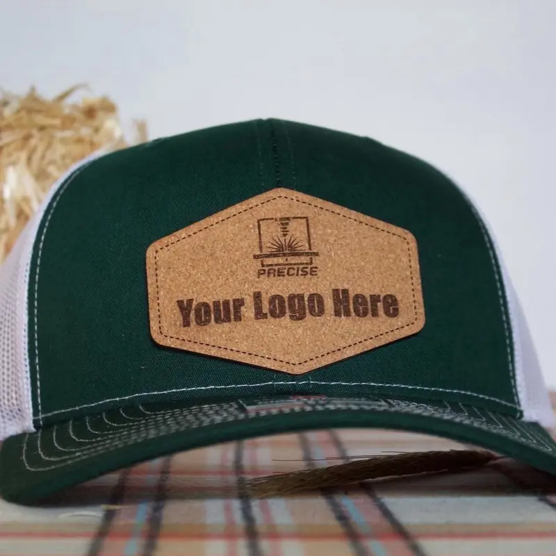 Custom Logo Hat – Custom Text - Personalized Leather Patch Hat –  Farm Hat, Branded Gift for Your Company