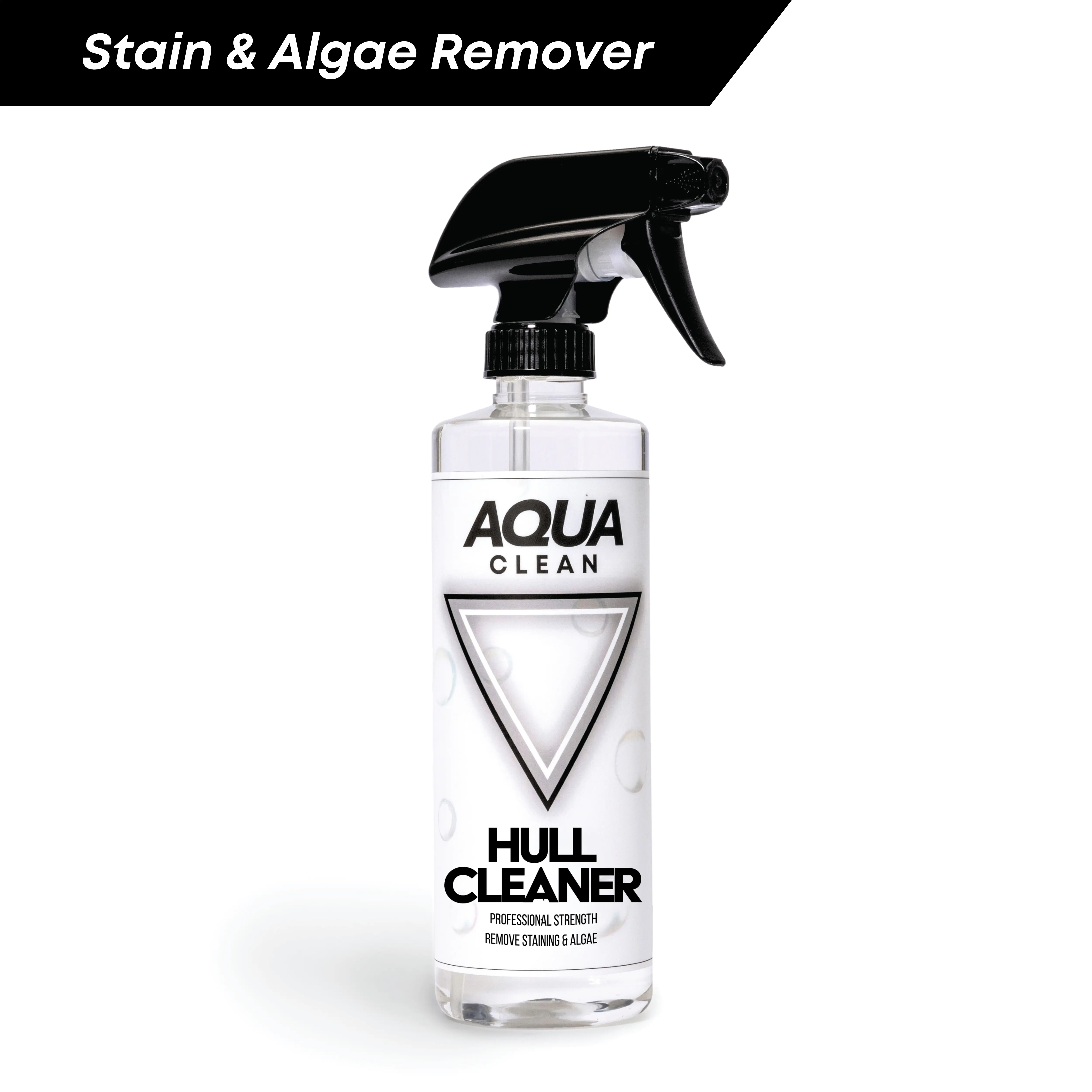 AquaClean Hull Cleaner Marine Stain & Algae Remover for Boat Hulls Fast Acting 16oz Spray On Application