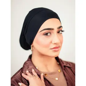 Tube Bamboo Clip-On Hijab Undercap Black