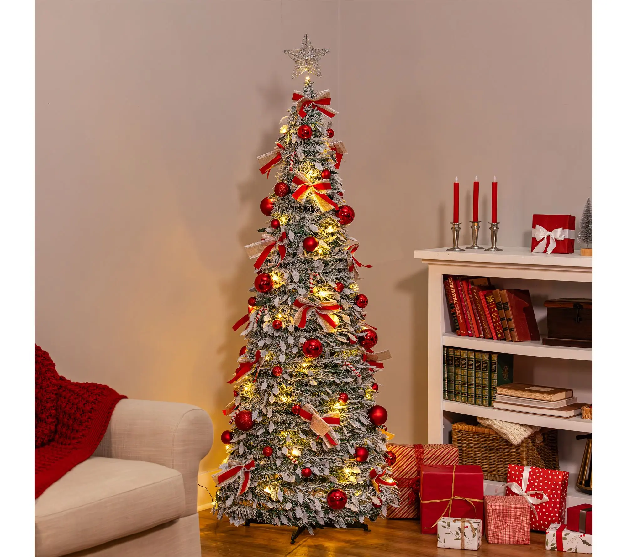 Evergreen 71"H LED Artificial Collapsible Christmas Tree Evergreen 71"H LED Artificial Collapsible Christmas Tree