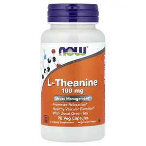 NOW Foods L-Theanine, 90 Veg Capsules