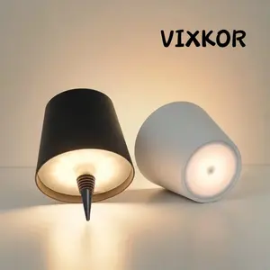【1 PCS】Random color Battery Powered USB Rechargeable LED Wine Bottle Decor Lamp Wireless Design Dimmable Brightness Customizable Light Effect Suitable For Bedroom Night Light Dining Table Accent Light Bar Counter -- VIXKOR