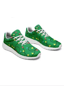 Men's Christmas Themed Lace Up Sporty Low Top Sneakers, Casual Comfortable Breathable Sports Shoes, Male All-match Round Toe Shoes for Daily Wear Designer Shoes