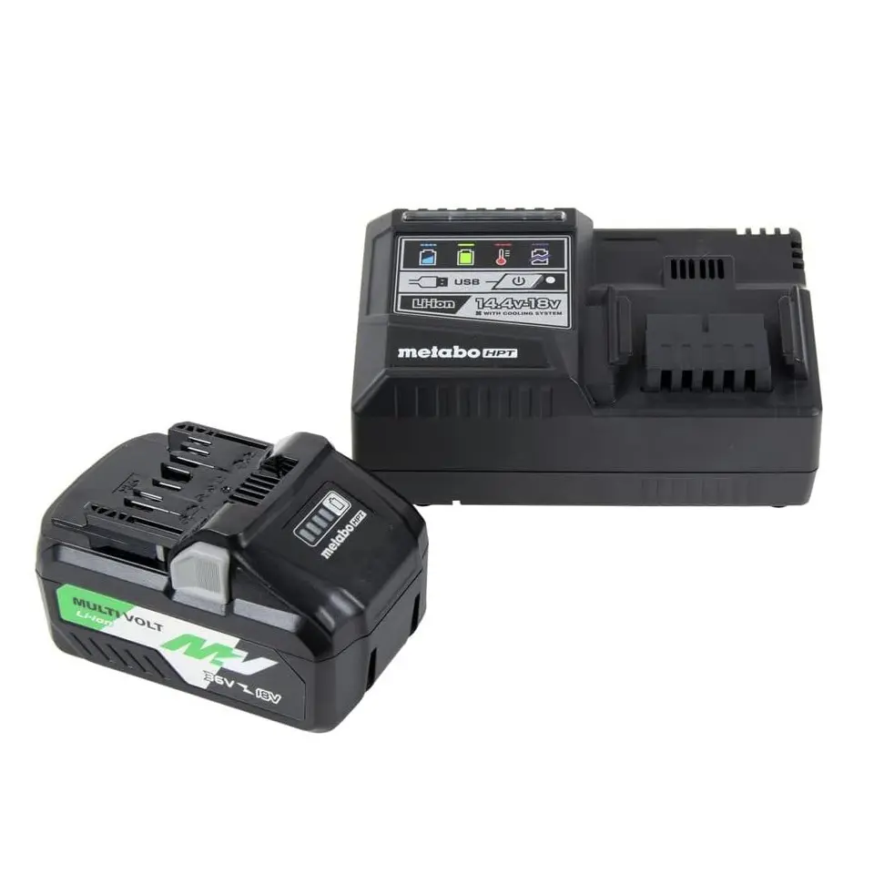 Metabo HPT 36V/18V MultiVolt Lithium Ion Slide Battery and Charger Starter Kit | UC18YSL3B1 Power Tool