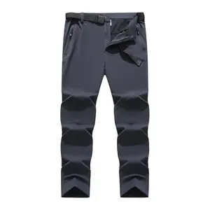 Men's waterproof and wear-resistant outdoor pants, suitable for hiking in rainy weather, softshell outdoor pants with zippered pockets, climbing sports pants, men's sports pants